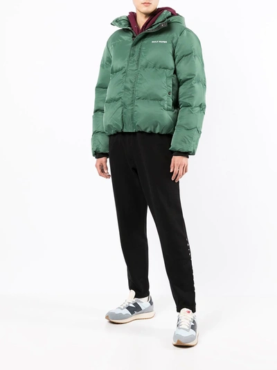 Shop Daily Paper Logo-print Puffer Jacket In Green