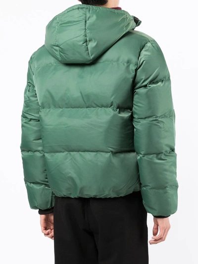 Shop Daily Paper Logo-print Puffer Jacket In Green