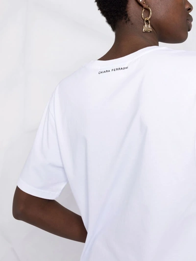 Shop Chiara Ferragni Slogan-print Short-sleeve T-shirt In White