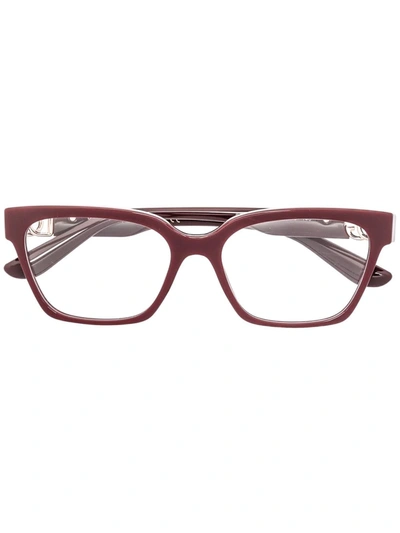 Shop Dolce & Gabbana Logo-plaque Arm Glasses In Red