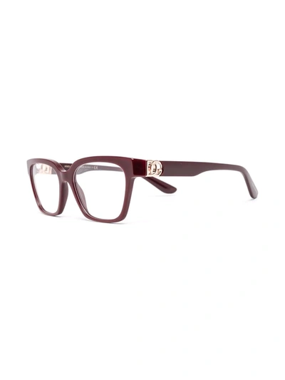 Shop Dolce & Gabbana Logo-plaque Arm Glasses In Red