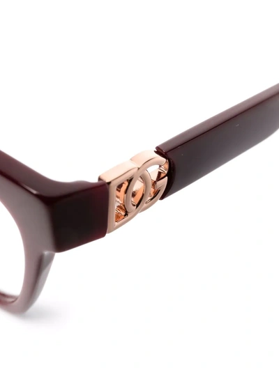 Dolce & Gabbana Logo-plaque Arm Glasses In Red