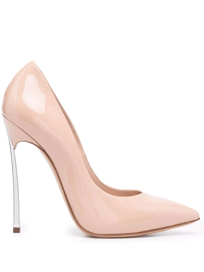 Shop Casadei Blade Penny Pointed-toe Pumps In Pink