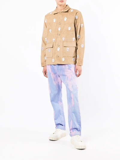 Ripndip Cat-print Corduroy Jacket In Brown