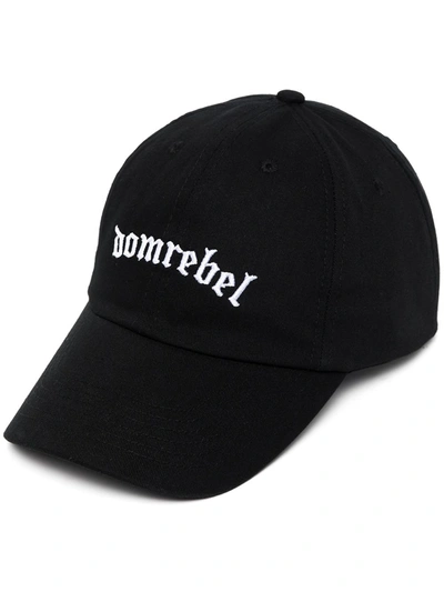 Shop Domrebel Gothic Embroidered-logo Cap In Black