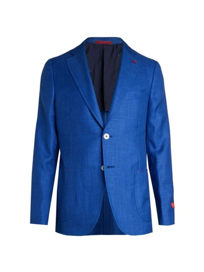 Shop Isaia Men's Summertime Solid Cashmere & Silk Sportcoat In Bright Blue