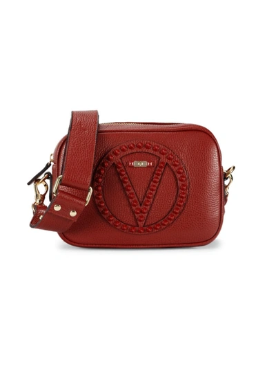 Valentino by Mario Valentino Women's Mia Studded Leather Crossbody Camera Bag - Red