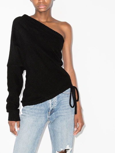 Shop Rta Athena One-shoulder Top In Schwarz