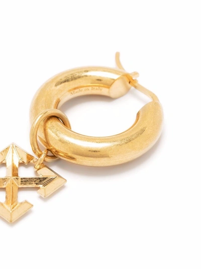 Shop Off-white Arrows Charm Hoop Earrings In Gold