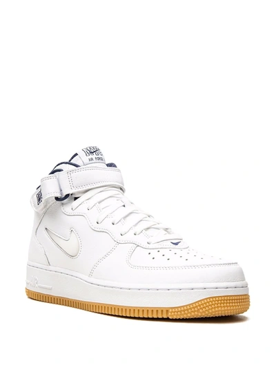 Nike Air Force 1 Mid Nyc (white/midnight Navy) In White