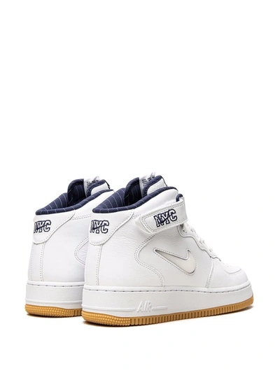 Nike Air Force 1 Mid Nyc (white/midnight Navy) In White