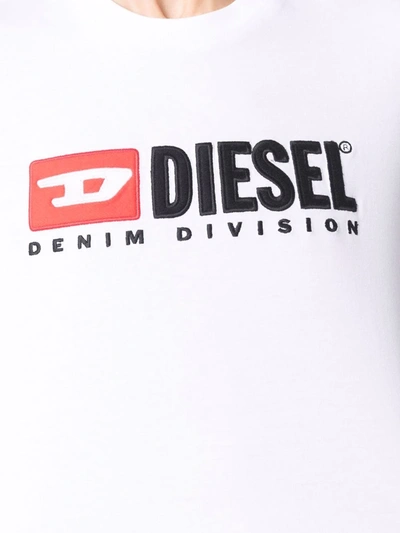Shop Diesel T-reg-div Cotton T-shirt In Weiss