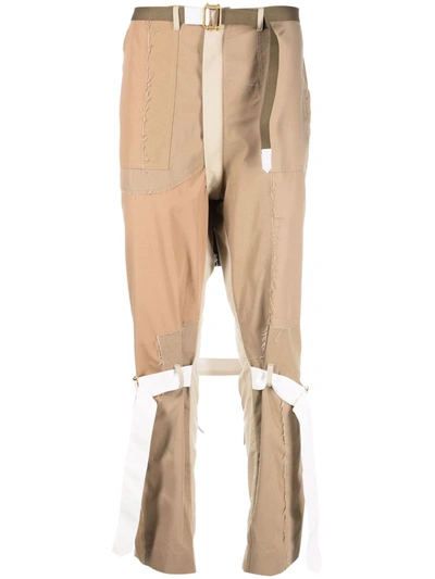 Shop Children Of The Discordance Straight-leg Panelled Trousers In Nude