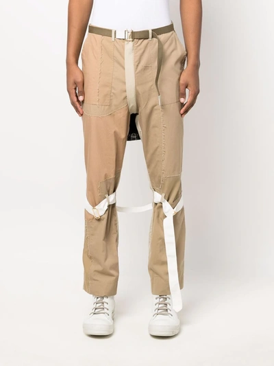 Shop Children Of The Discordance Straight-leg Panelled Trousers In Nude