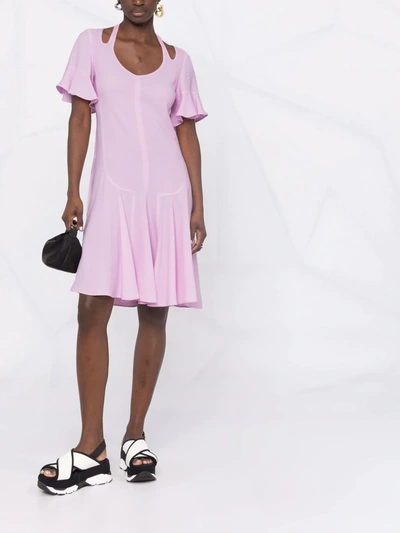Stella Mccartney Viscose Midi Dress With Cut-out Details - Atterley In Rosa