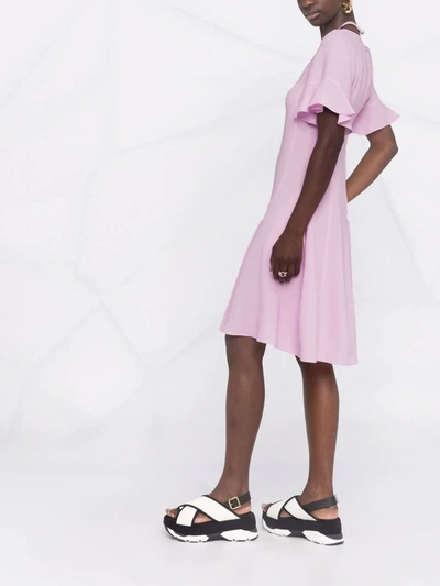 Stella Mccartney Viscose Midi Dress With Cut-out Details - Atterley In Rosa