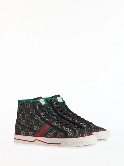 Shop Gucci Tennis Sneakers In Black