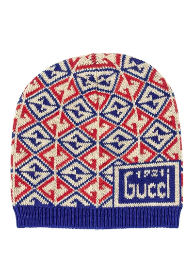 Shop Gucci Kids Beanie In Blue