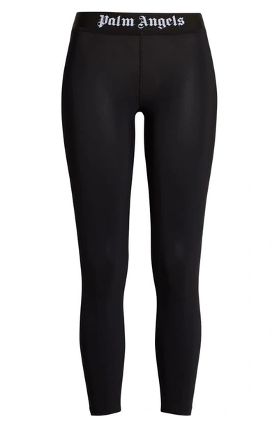 Shop Palm Angels Classic Logo Leggings In Black White