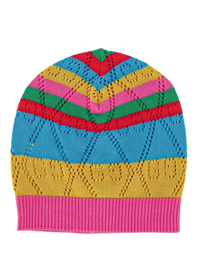 Shop Gucci Kids Beanie For Girls In Fuchsia