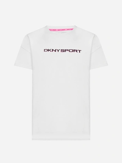 Shop Dkny Logo Cotton-blend T-shirt