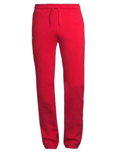 Shop Lacoste Solid Sweatpants With Drawstring In Red