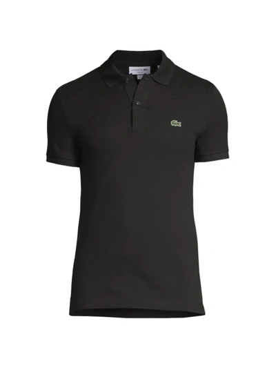 Shop Lacoste Men's Slim-fit Piqué Polo Shirt In Black
