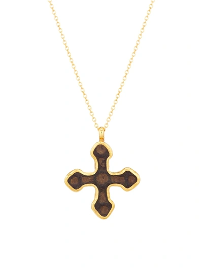 Shop Gurhan Women's Antiquities 18-24k Yellow Gold & Bronze Cross Pendant Necklace