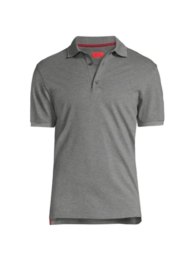 Shop Isaia Men's The Logo Polo Shirt In Grey