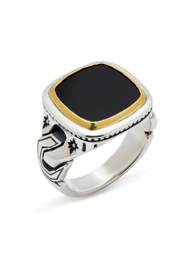 Shop Konstantino Men's Orion Eos Sterling Silver, Bronze & Onyx Ring