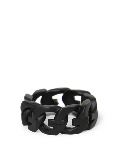 Shop Givenchy G Chain Ring Black Enamel