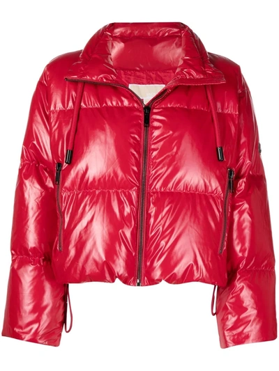 Michael Kors Wavey Padded Jacket In Red | ModeSens