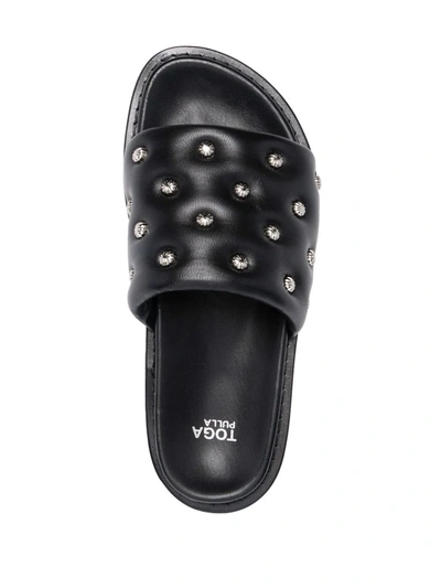 Shop Toga Aj Studded Sandals In Black