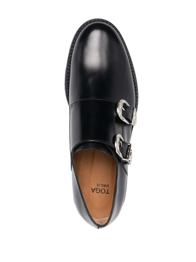 Toga Virilis Polido Monk-strap Leather Shoes In Black