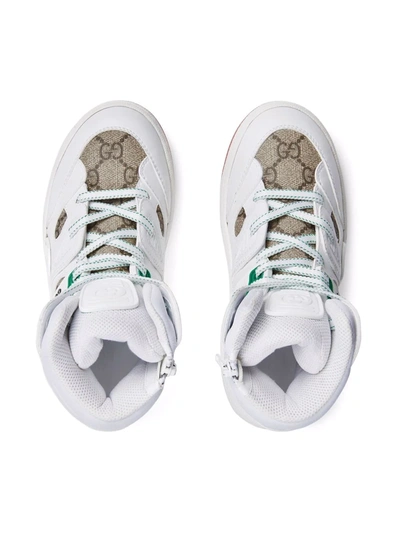 Shop Gucci Basket Lace-up Sneakers In White