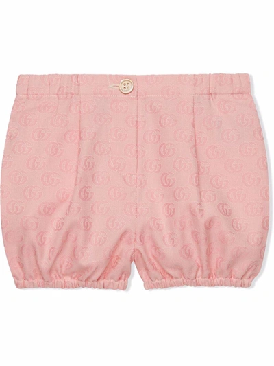 Shop Gucci G Jacquard Shorts In Pink