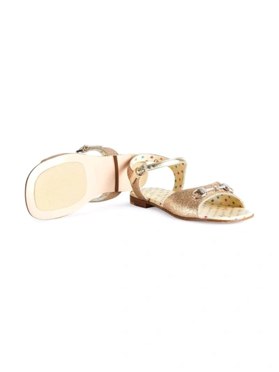 Shop Gucci Hosebit Glitter Sandals In Gold
