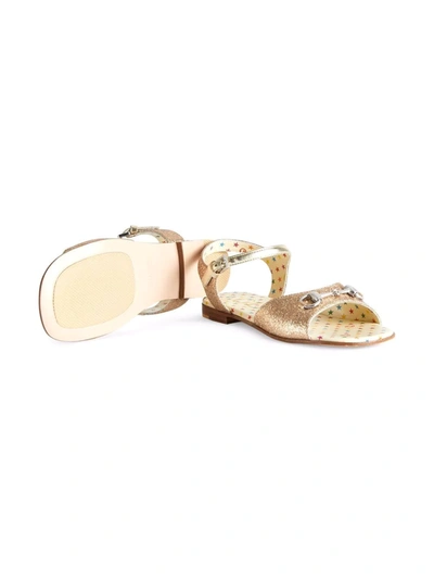 Gucci Horsebit Glitter-detail Sandals In Gold