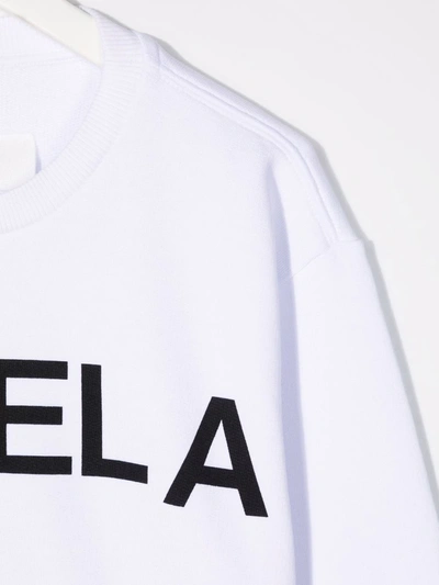 Mm6 Maison Margiela White Sweatshirt For Kids With Logo In White