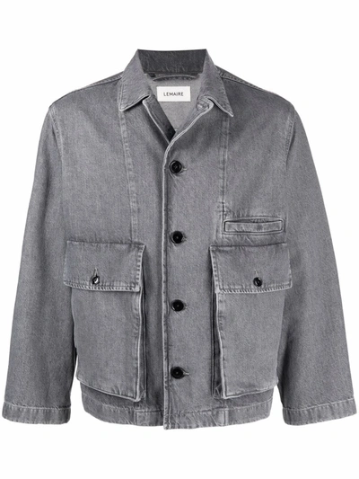 Lemaire Boxy Patch Pocket Denim Jacket In Grey | ModeSens