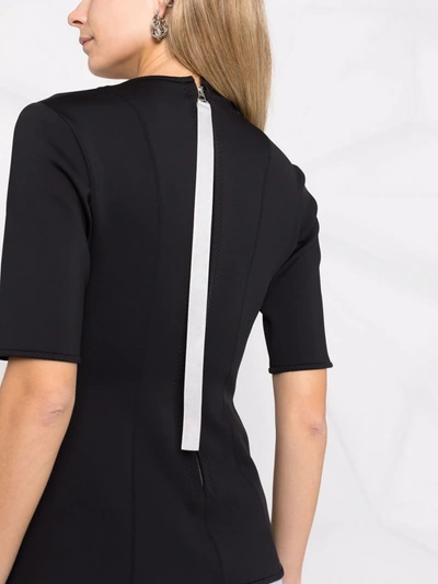 Stella Mccartney Square-neck Short-sleeve Top In Black