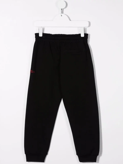 Shop Dolce & Gabbana Logo-embroidered Cotton Track Pants In Black