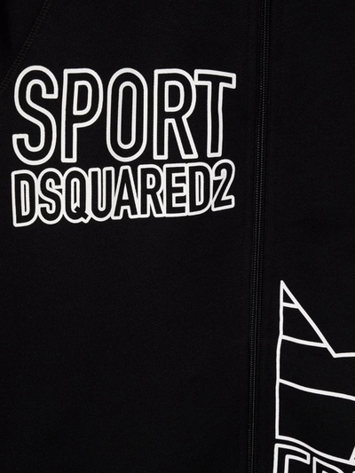 Shop Dsquared2 Logo-print Zipped Jacket In Black