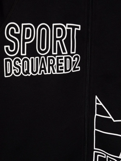 Dsquared2 Logo-print Zipped Jacket In Black