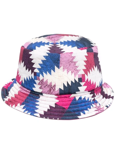 Shop Isabel Marant Colour Block-print Bucket Hat In Pink