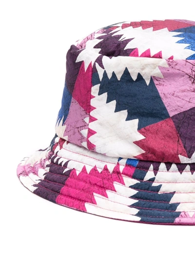 Isabel Marant Colour Block-print Bucket Hat In Pink
