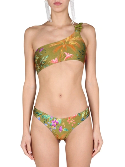 Shop Zimmermann "tropicana" Bikini Swimsuit In Multicolour