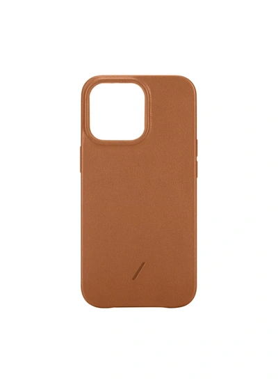 Shop Native Union Clic Classic Iphone 13 Pro Max Leather Case - Brown