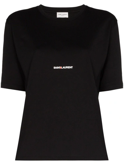 Shop Saint Laurent T-shirts And Polos Black