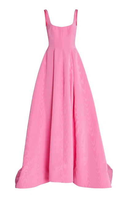 Shop Oscar De La Renta Women's Cotton-blend Moire Gown In Pink